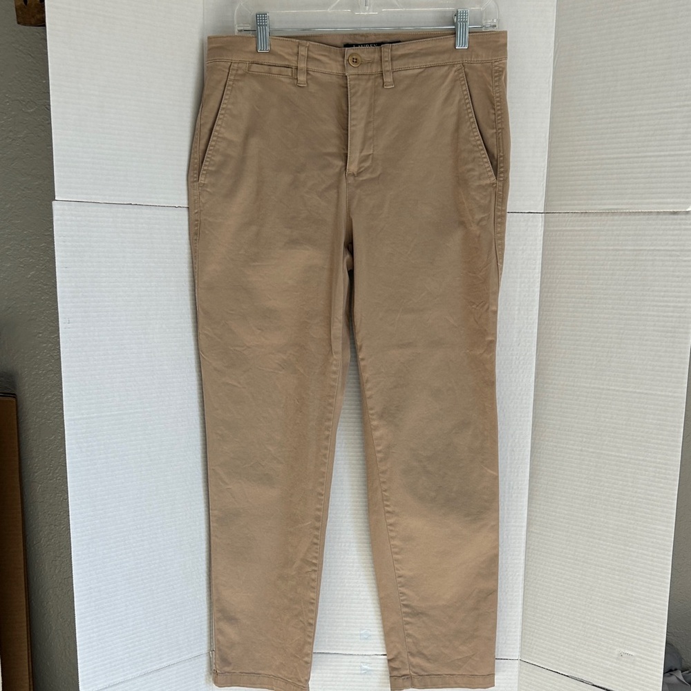 Ralph Lauren women’s chino tan ankle pant, size 8